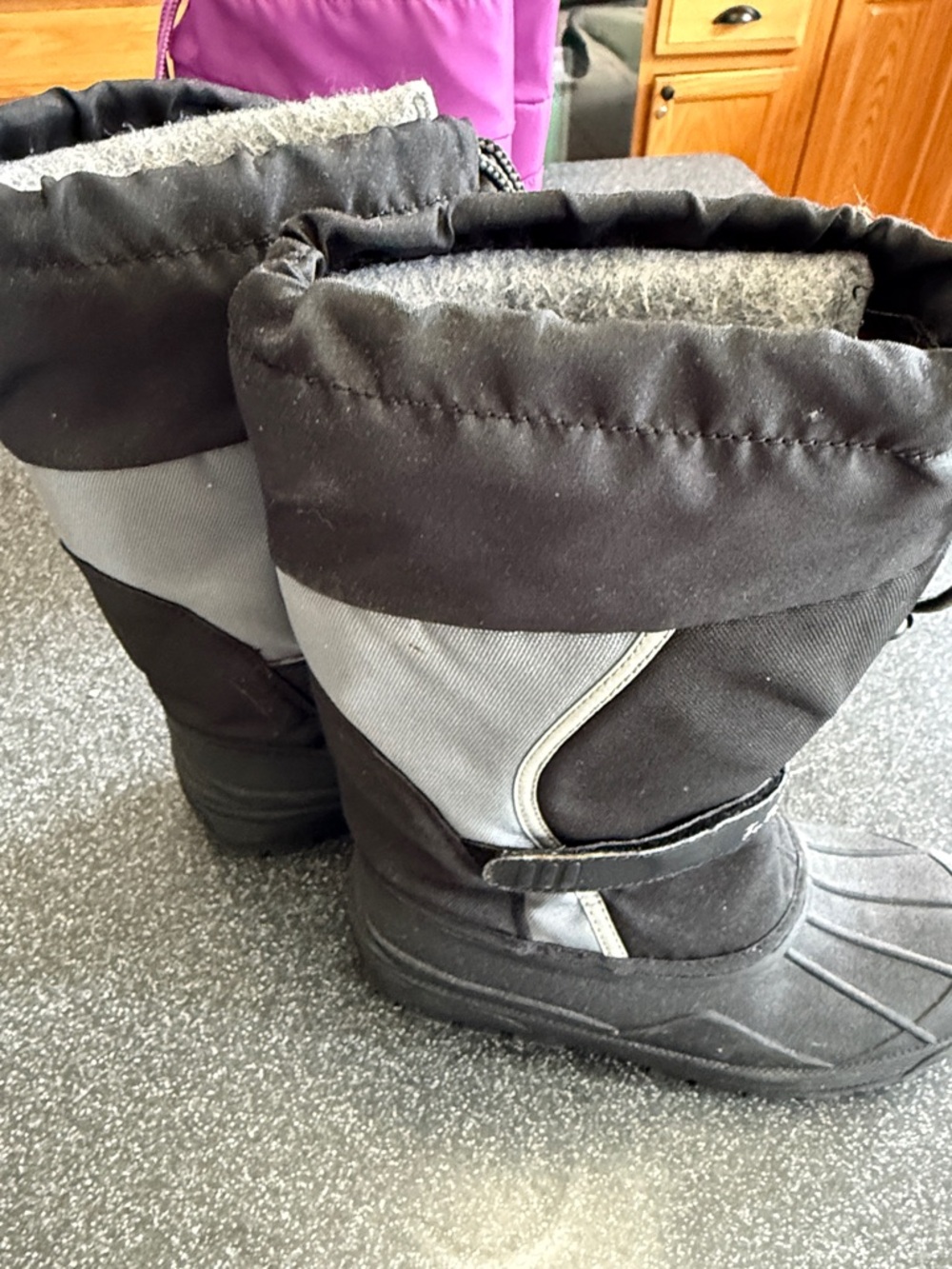 Kids Black & Gray Winter Snow Boots - Insulated Kids Accessories